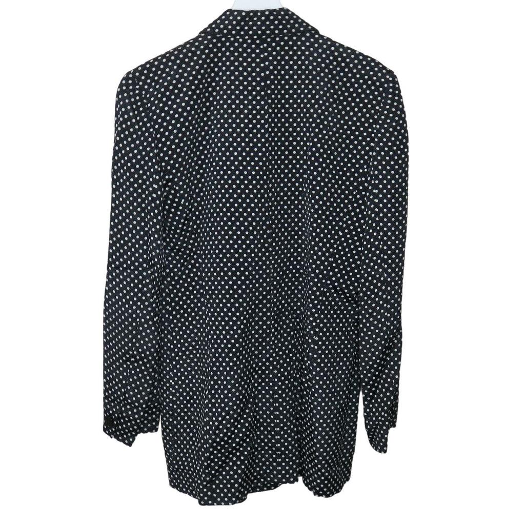 Vintage Polka Dot Oversized Double Breasted Long Blazer - Women's Size 6