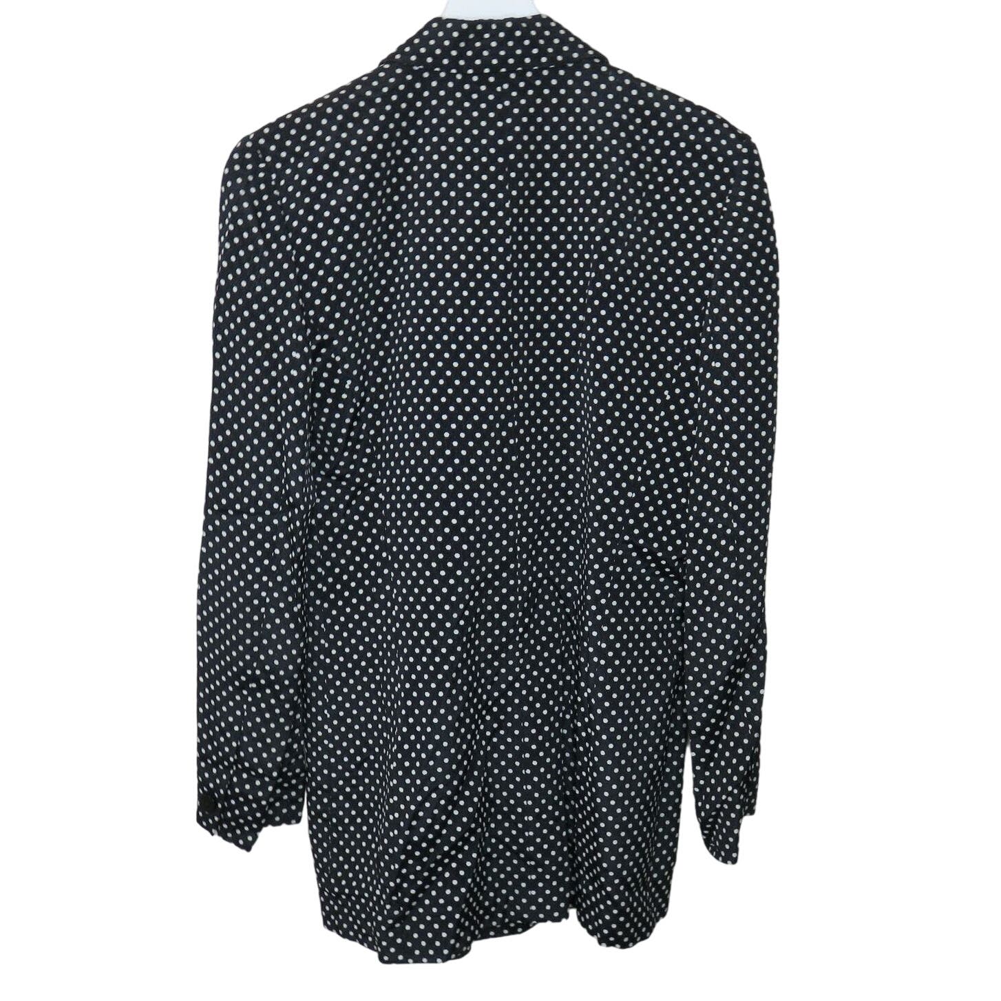 Vintage Polka Dot Oversized Double Breasted Long Blazer - Women's Size 6