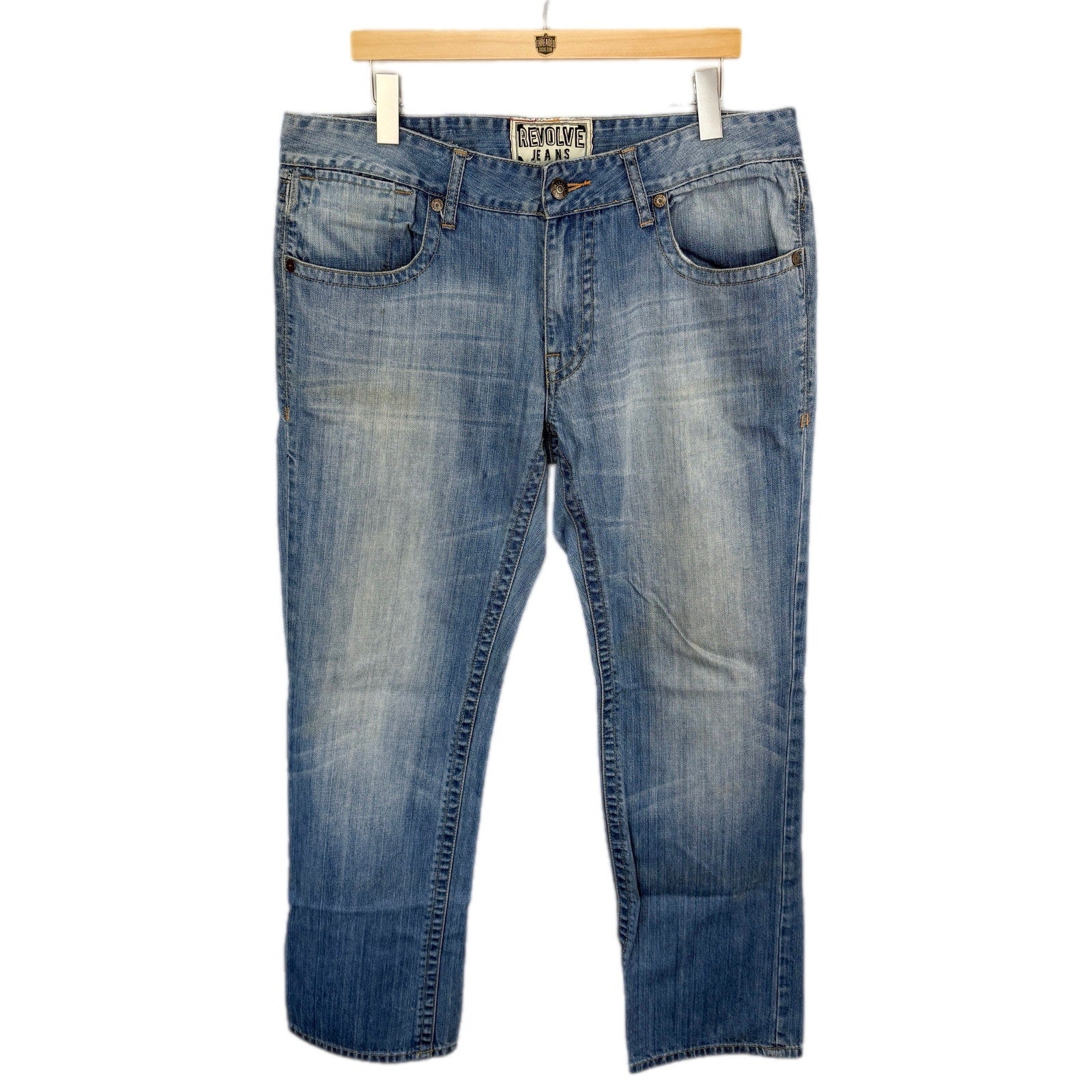 Revolve Straight Leg Light Wash Jeans - Men's 38x32