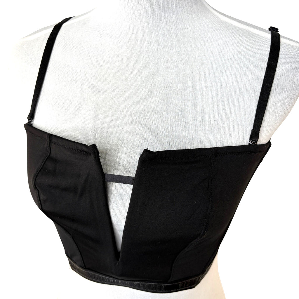 Victoria's Secret Very Sexy Unlined Black Satin Plunge Bustier - Women's Size L