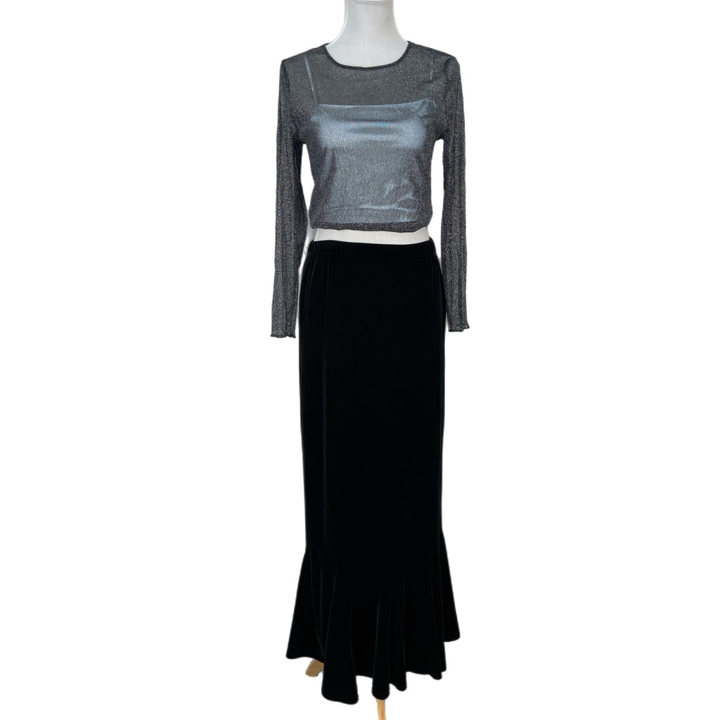 Silver Matte Metallic Crop Tank Top - Women's Size M