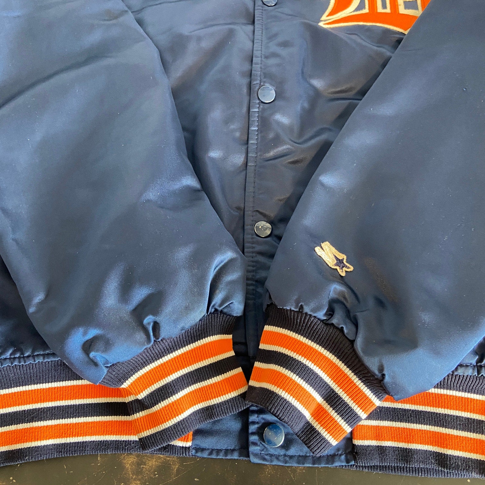 Vintage Starter Detroit Tigers Satin Bomber Jacket - Men's Size L
