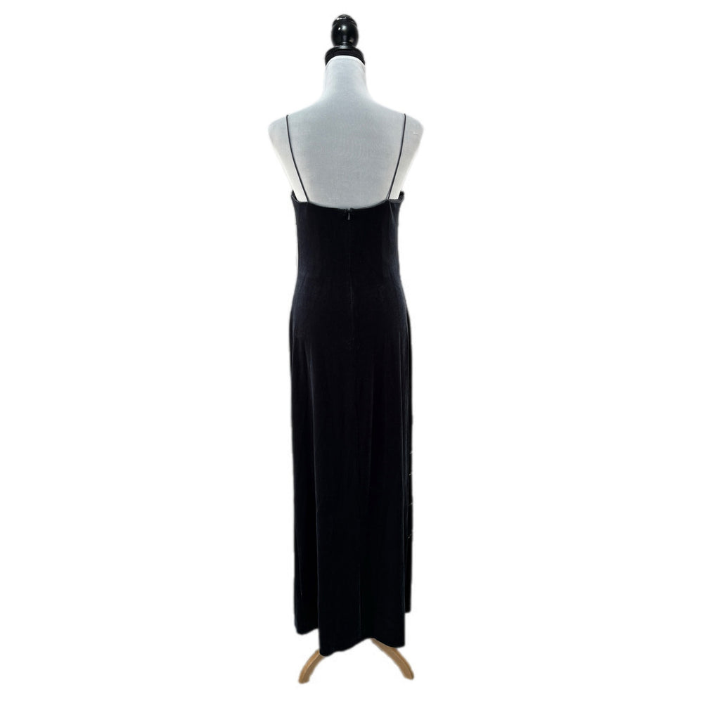 Y2K Niki Livas Gunmetal Velvet Bead Detail Formal Dress NWT - Women's Size 8