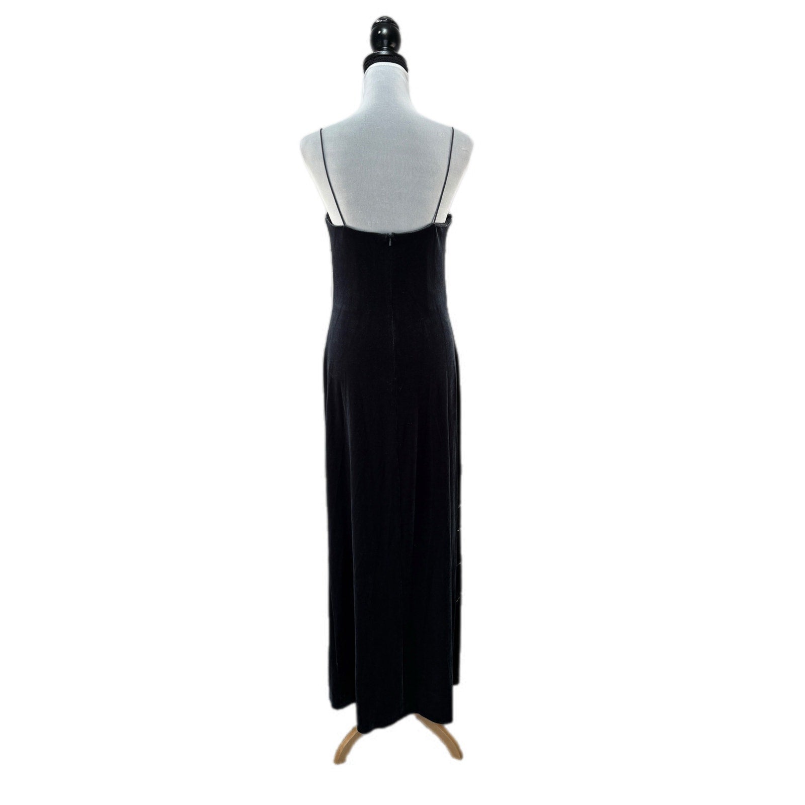 Y2K Niki Livas Gunmetal Velvet Bead Detail Formal Dress NWT - Women's Size 8