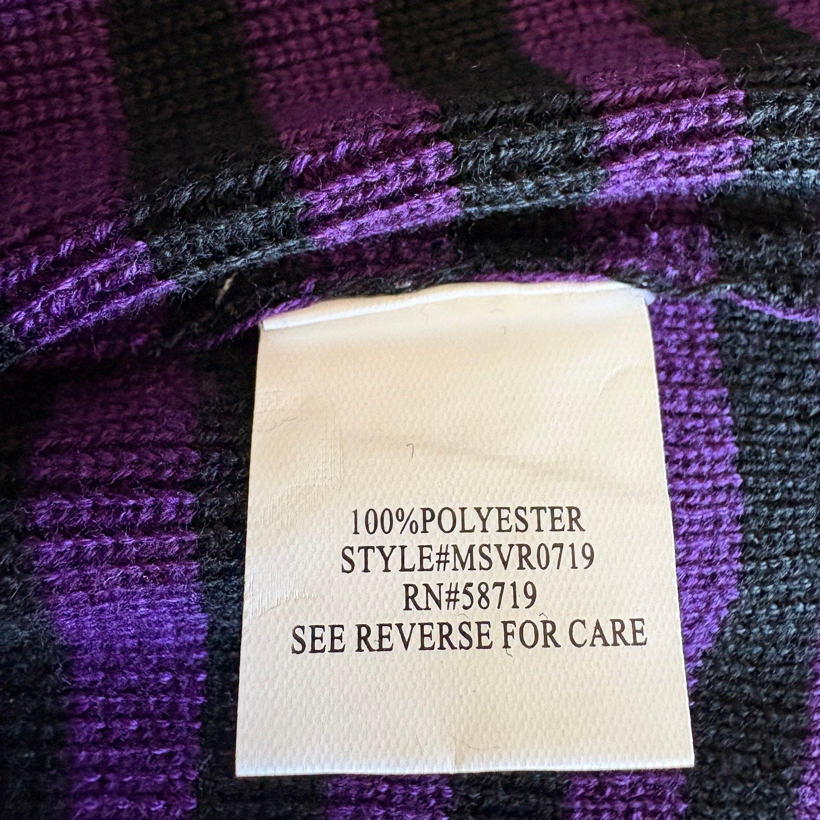 Emo Revival 2010s Purple Black Stripe Cardigan - Women's Size L