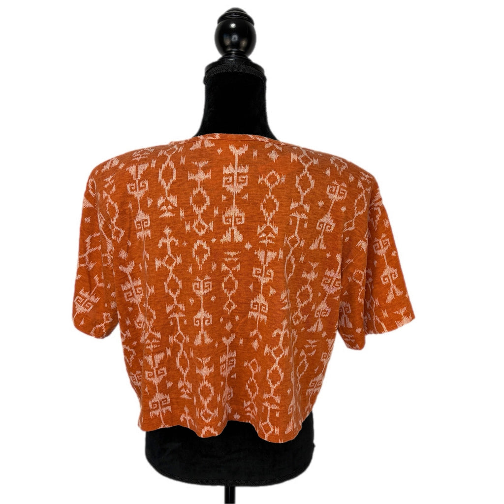 Vintage Southwest Pattern Fringe Western Crop T Shirt - Women's Size L