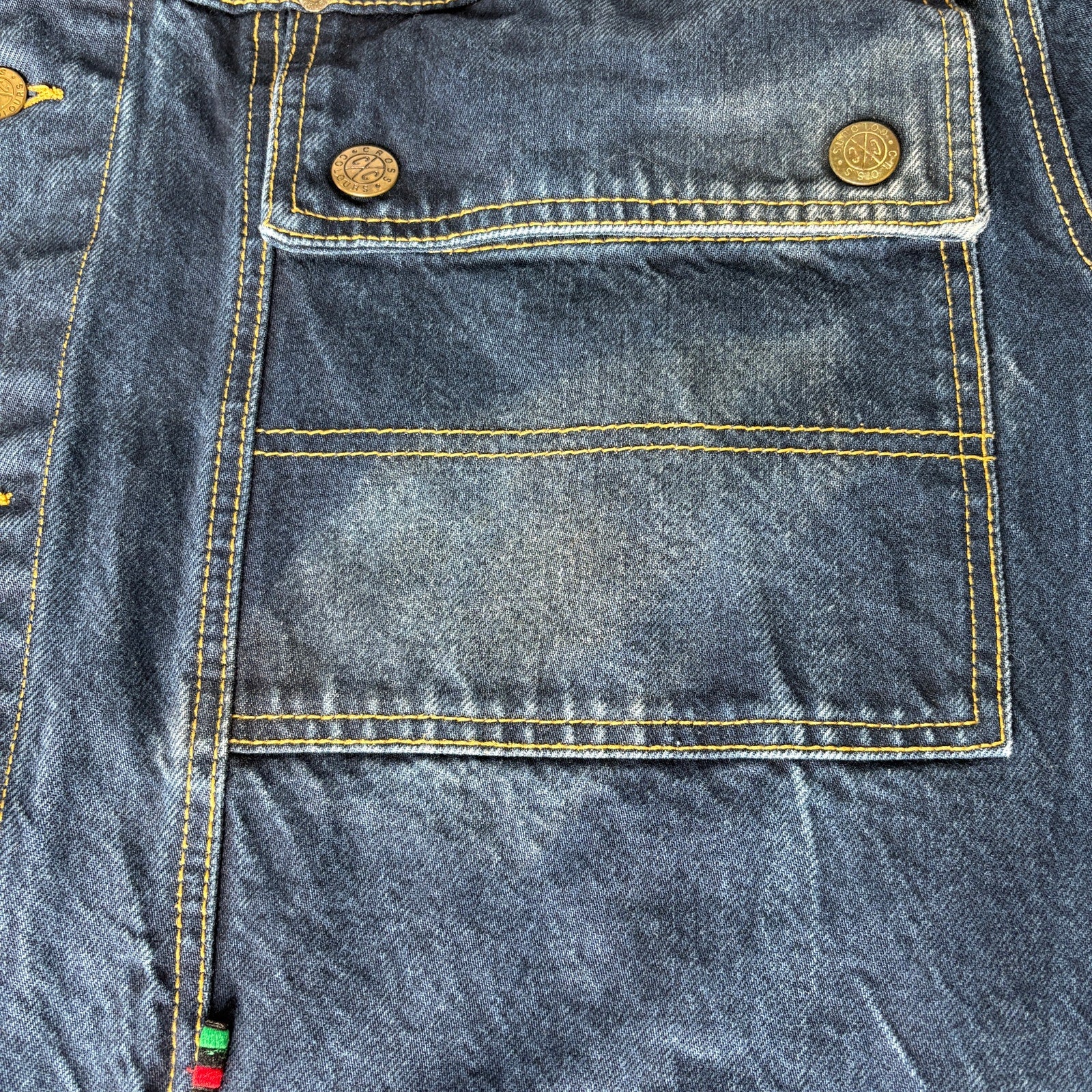 Vintage USA Made Cross Colours Dark Denim Long  Cargo Jacket - Men's Size 3X