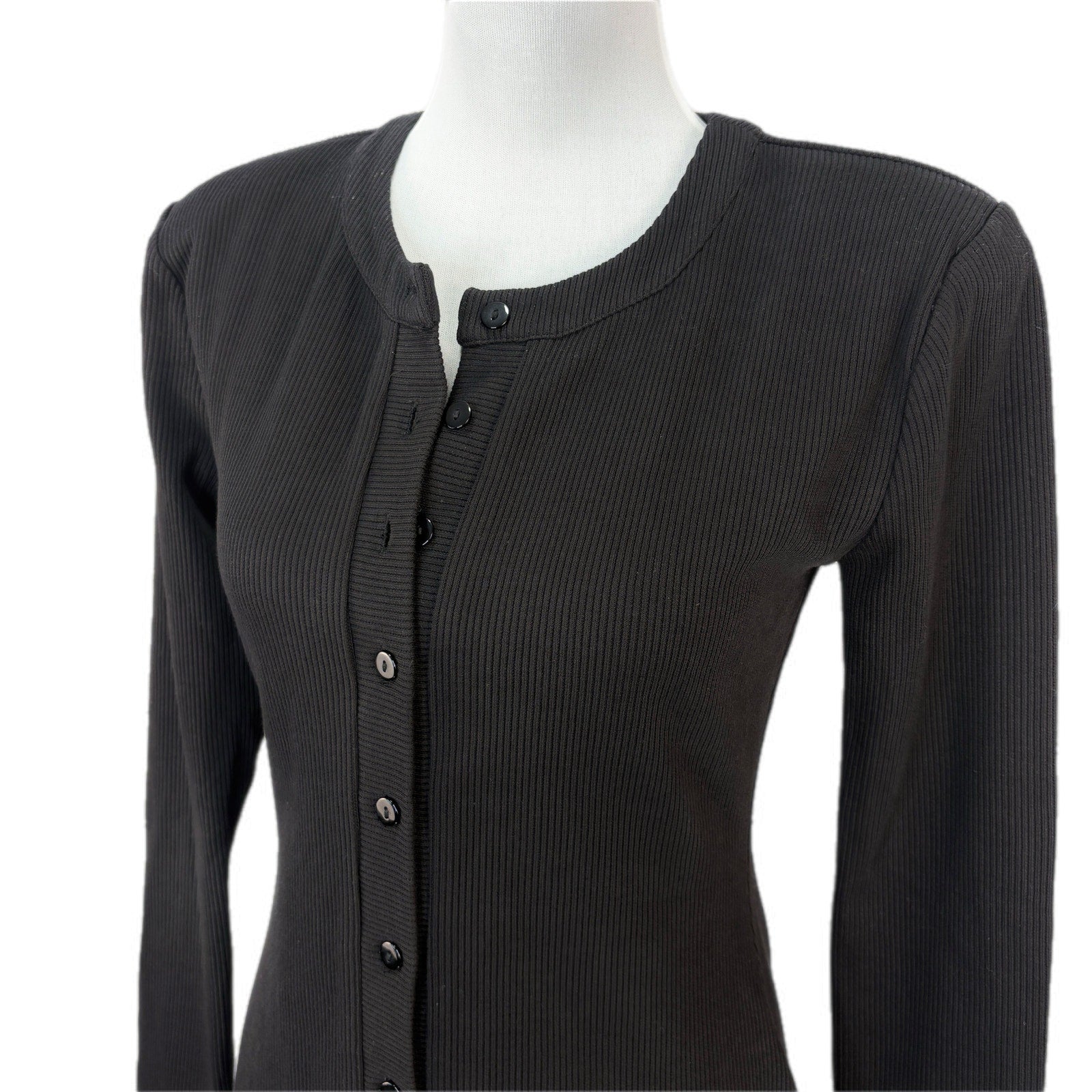 Lovers + Friends Black Ribbed Long Sleeve Bodycon Dress - Women's Size M