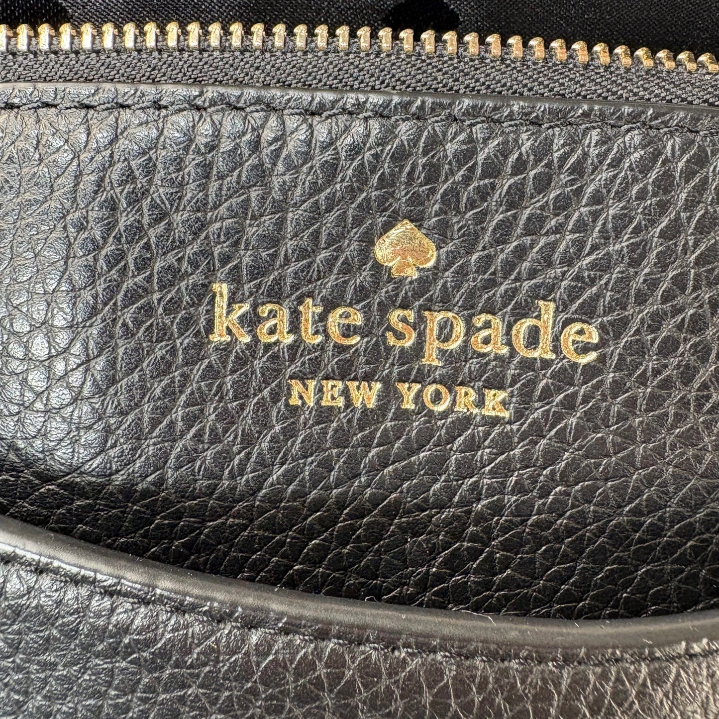 Kate Spade New York Monica Black Pebbled Leather Satchel Bag Crossbody Purse