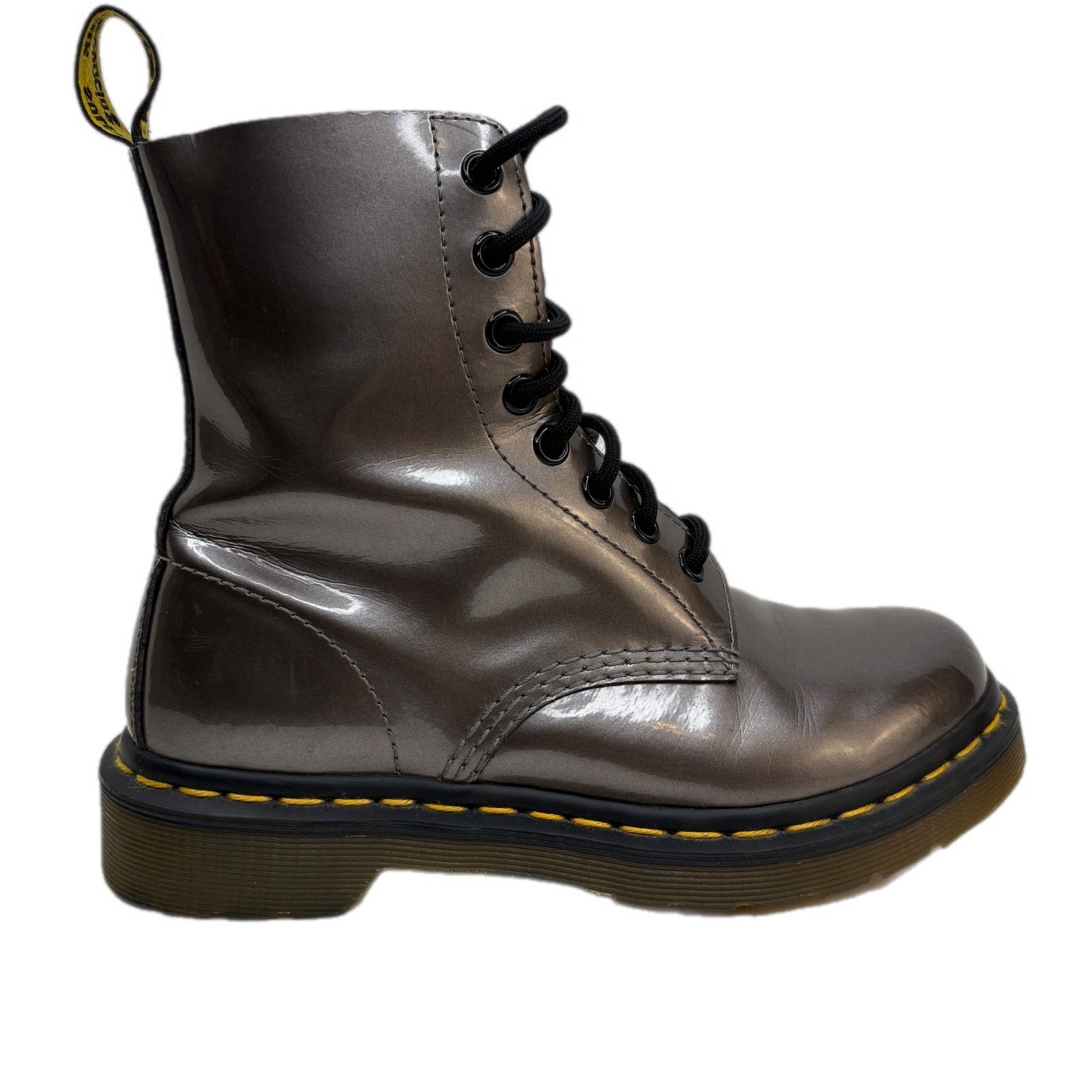 Dr Martens Pascal Pewter Lace Up Boots - Women's Size 6