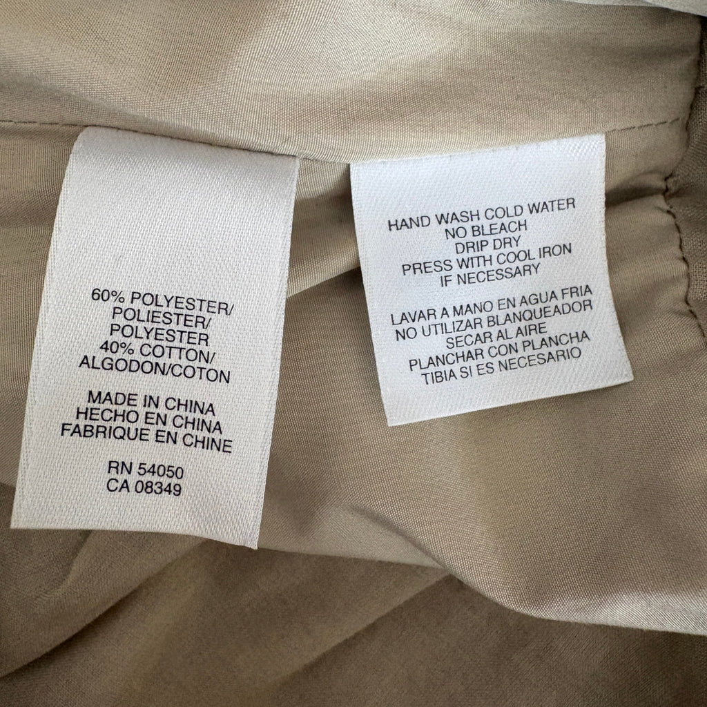 Anne Klein Khaki Pleated A Line Knee Length Dress - Women's Size 4