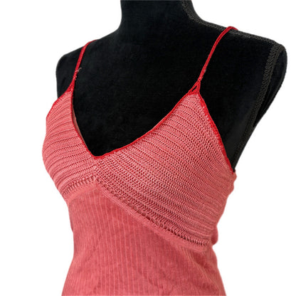 Y2K Knit Coral Going Out Top - Women's Size M