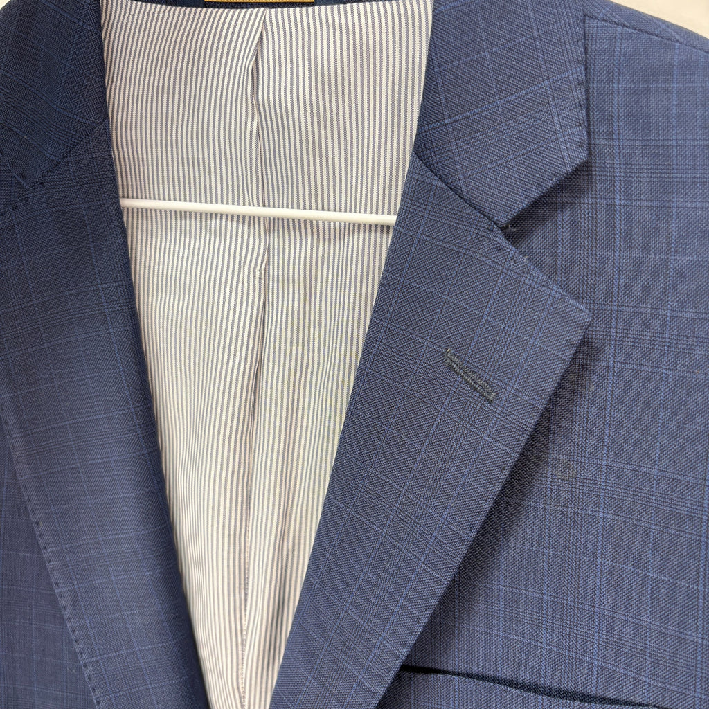 Brooks Brothers Blue Wool Blend Plaid Two Button Regent Fit Jacket - Men's 40S