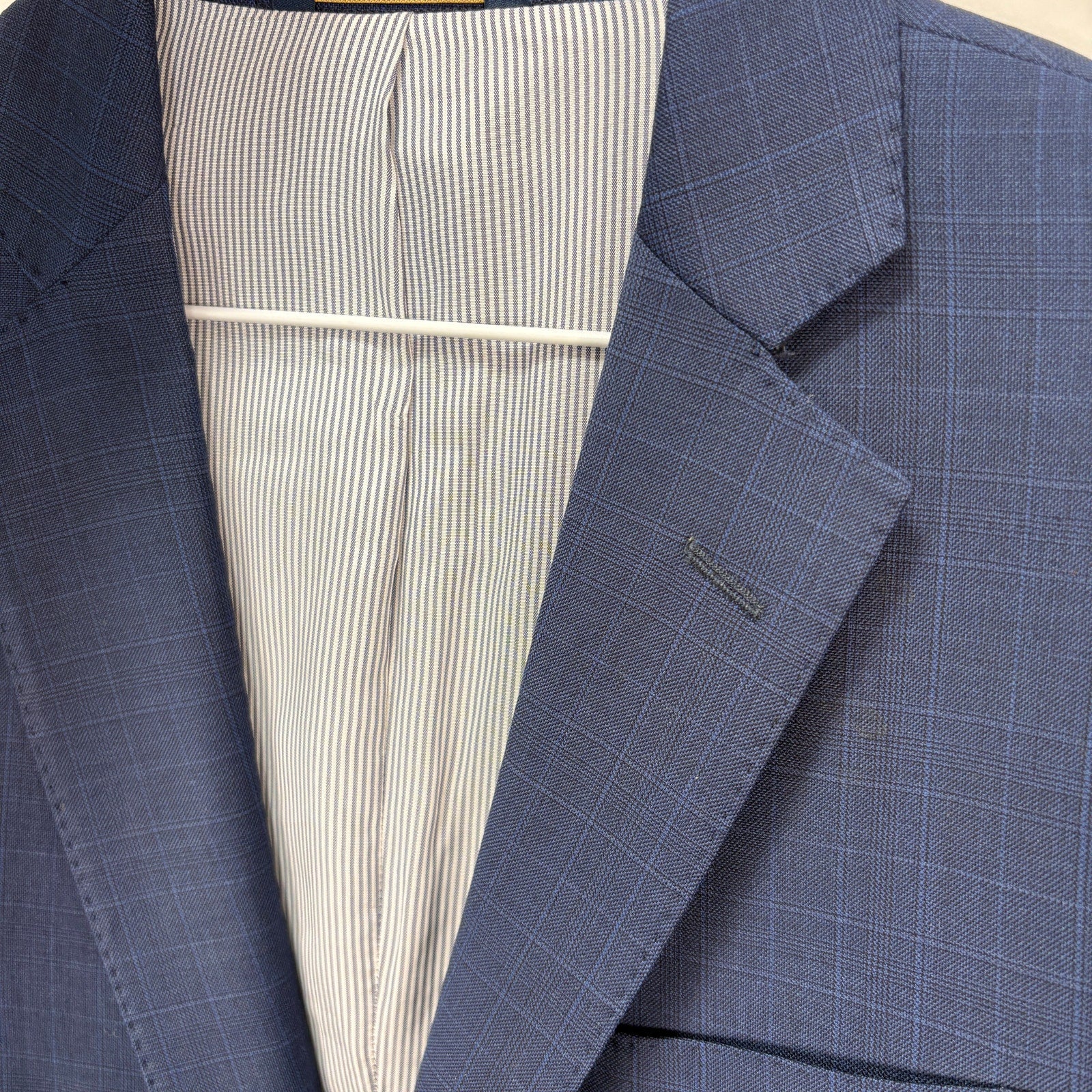 Brooks Brothers Blue Wool Blend Plaid Two Button Regent Fit Jacket - Men's 40S