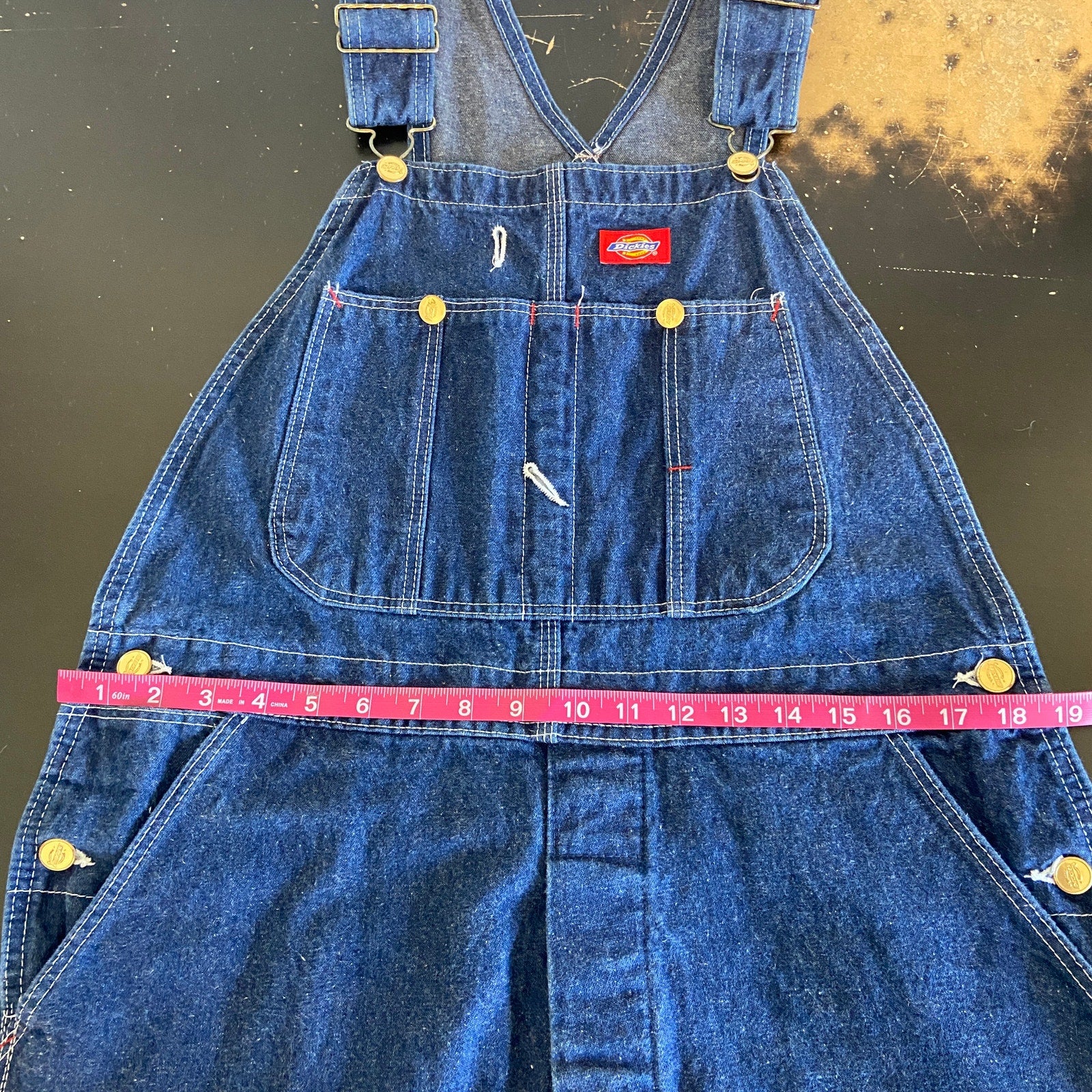 Dickies Cotton Denim Overalls - Men's Size Large