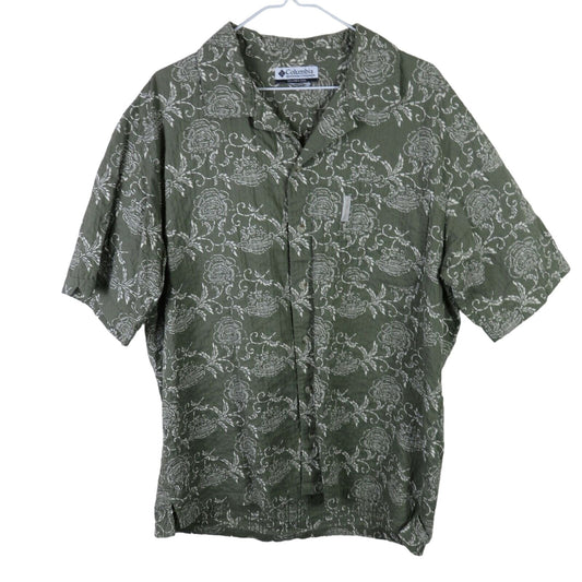Columbia Floral Pattern Cotton Short Sleeve Shirt - Men's Size XXL