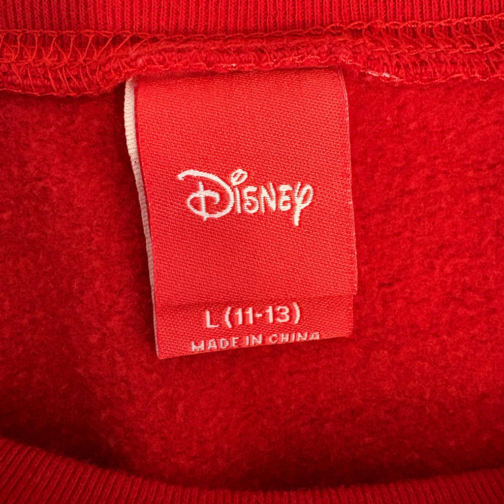Disney AOP Mickey Snowflakes Red Christmas Crewneck Sweatshirt - Junior's 11/13