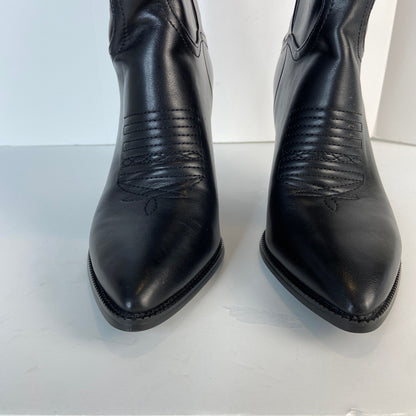 Black Knee High Western Cowboy Boots - Women's Size 9