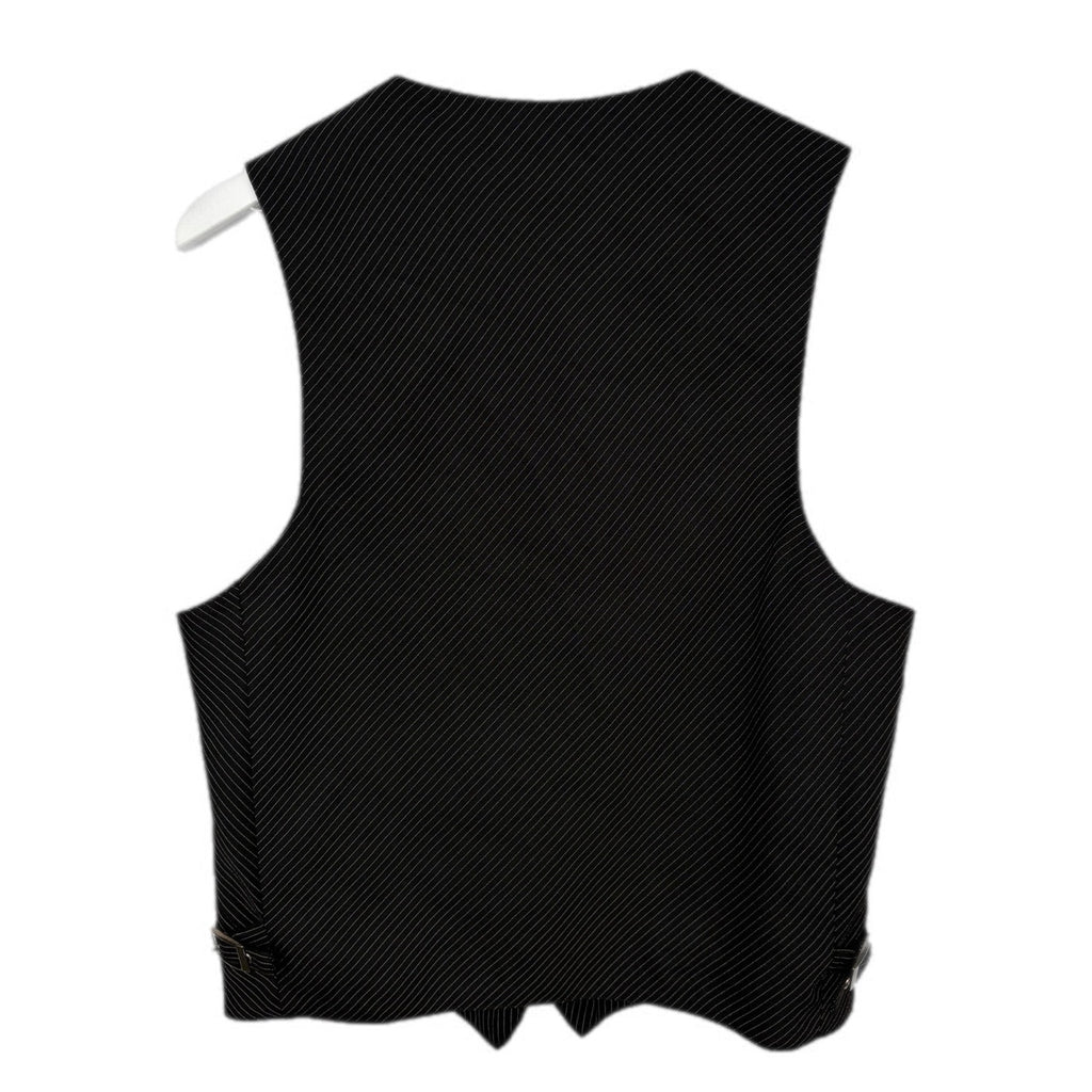 Social Collision Pinstripe Zip Up Vest - Men's Size M