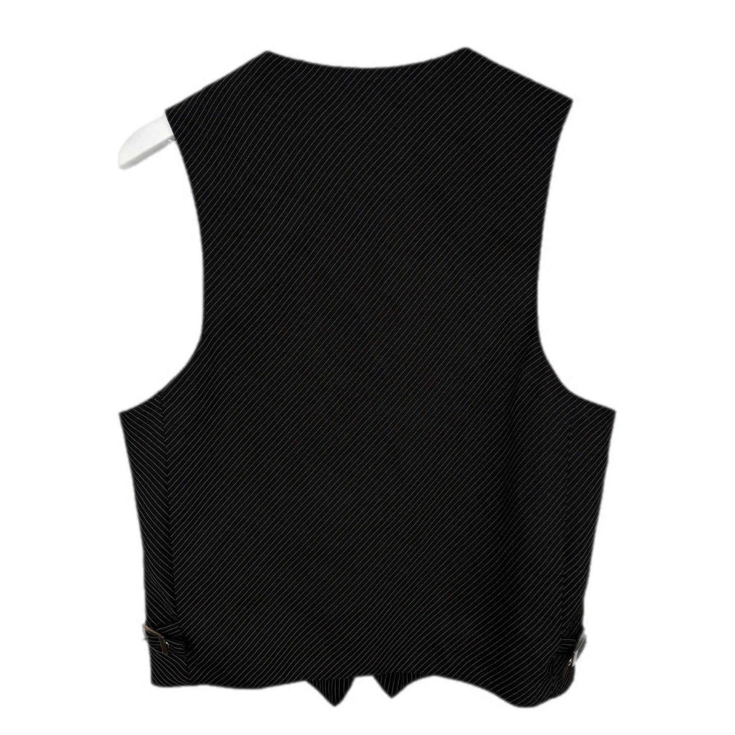 Social Collision Pinstripe Zip Up Vest - Men's Size M