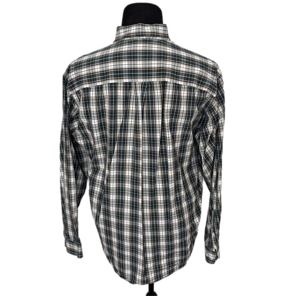 Cinch Green Plaid Cotton Button Down Shirt - Men's Size L