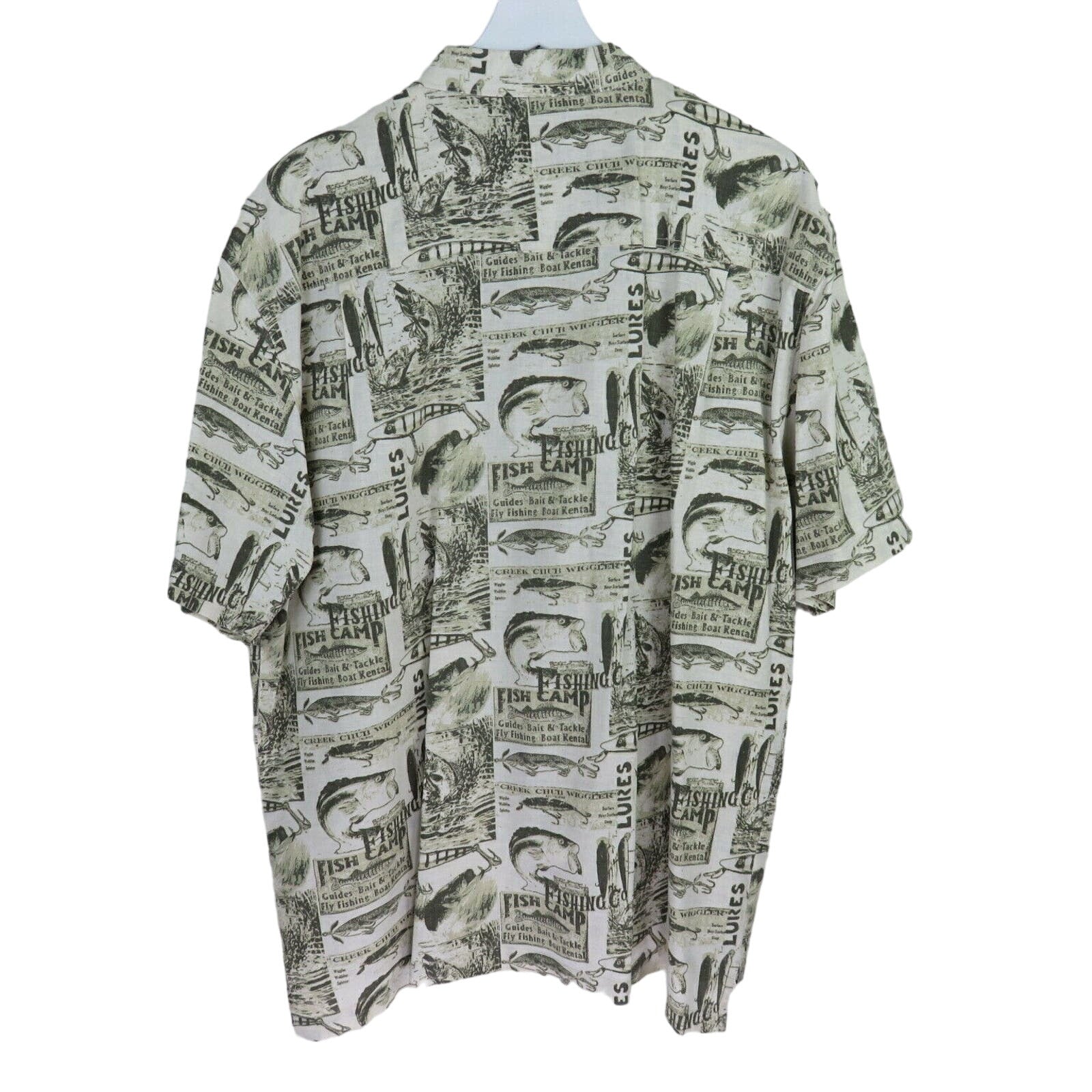 Woolrich Fishing Lures Fish Camp Short Sleeve Button Up Shirt - Men's L