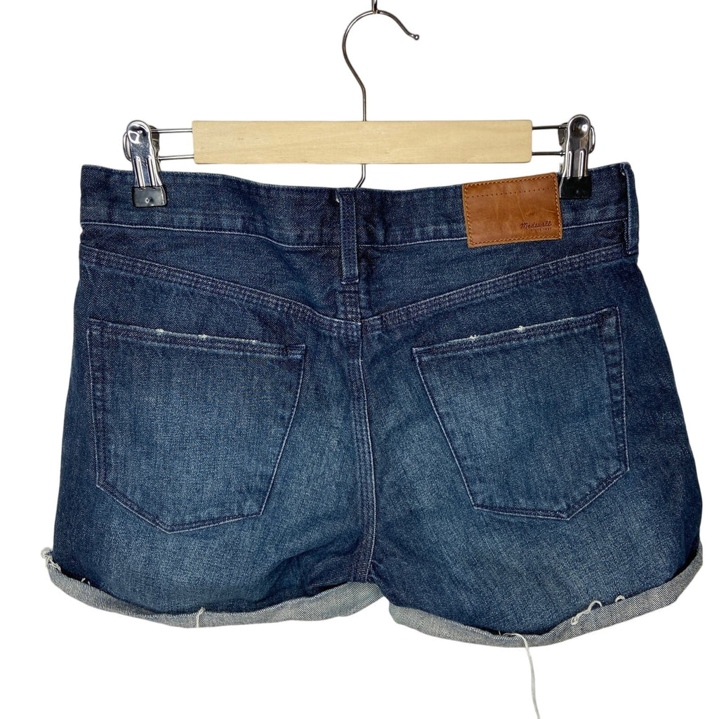 Madewell Dark Wash Raw Hem Cuffed Denim Shorts - Women's Size 25