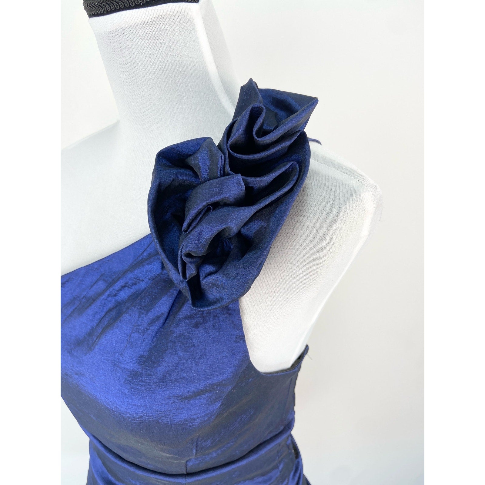 Vintage Jessica McClintock Blue Iridescent Short Formal Prom Dress - Women's 6