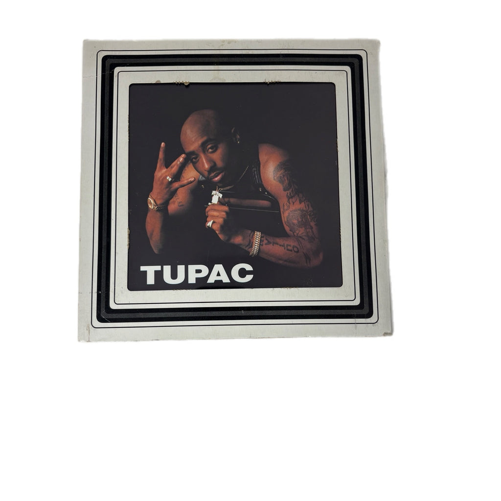 Vintage 2Pac Tupac Carnival Fair Prize 8x8 Glass - Set of 2