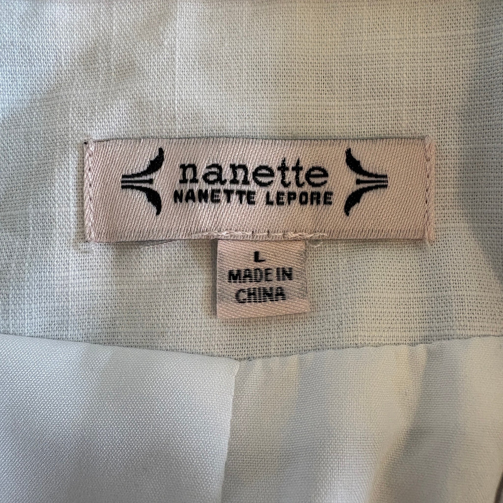 Nanette Lepore Optic White Scrunched Sleeve Jacket NWT - Women's Size L