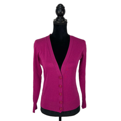 august silk Fuchsia Silk Blend Cardigan - Women's Size M