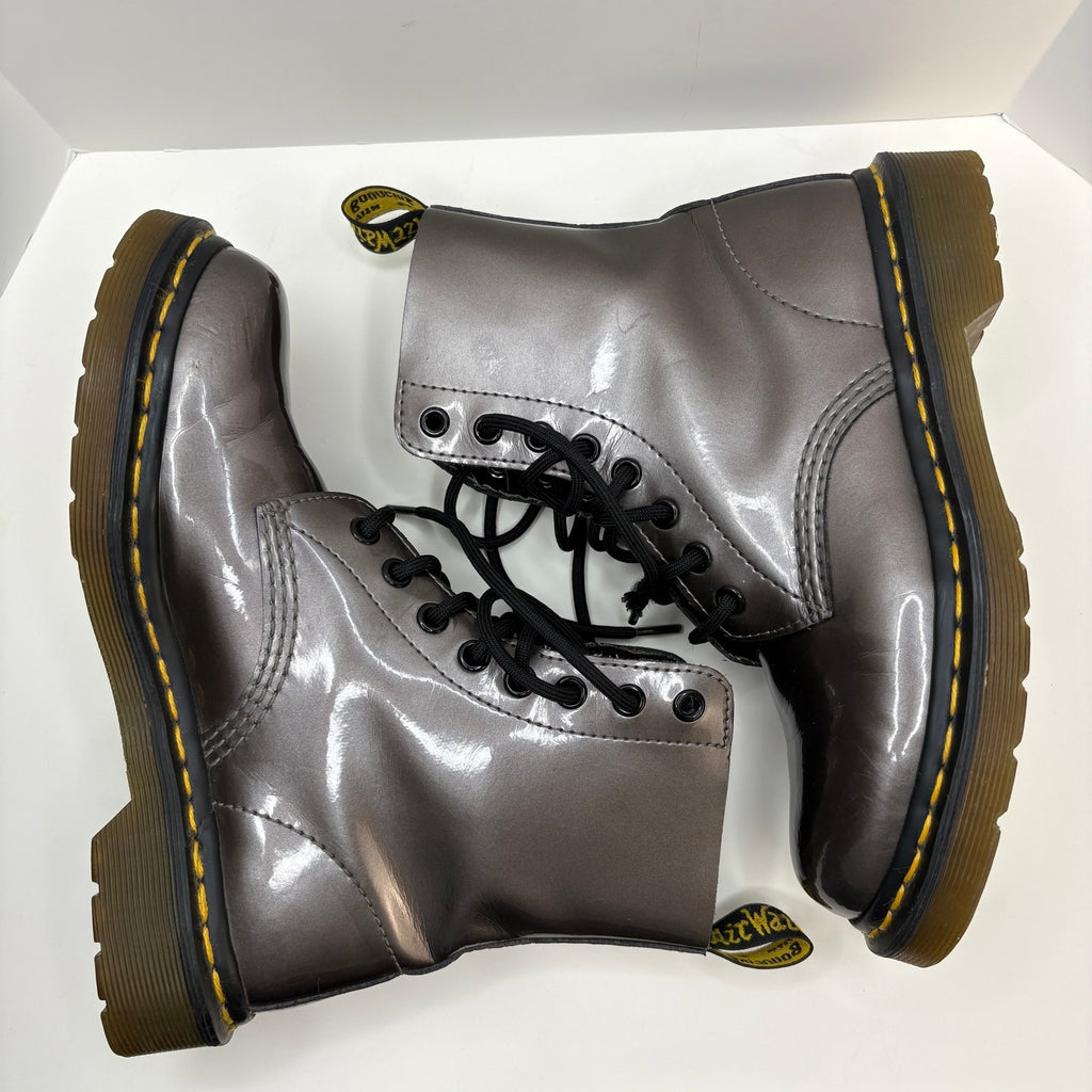 Dr Martens Pascal Pewter Lace Up Boots - Women's Size 6