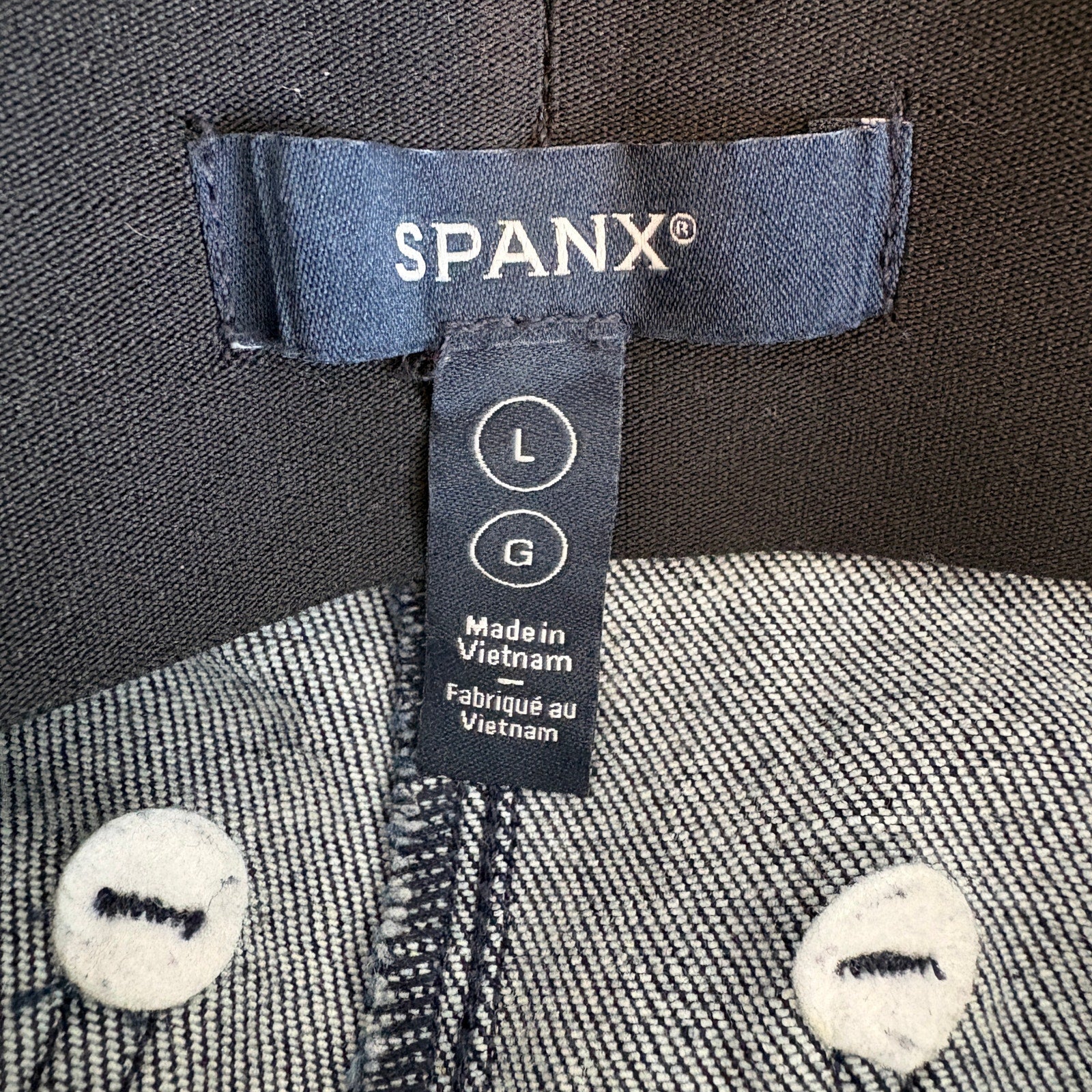 Spanx Dark Wash Boot Cut Pull On Trousers - Women's Size L