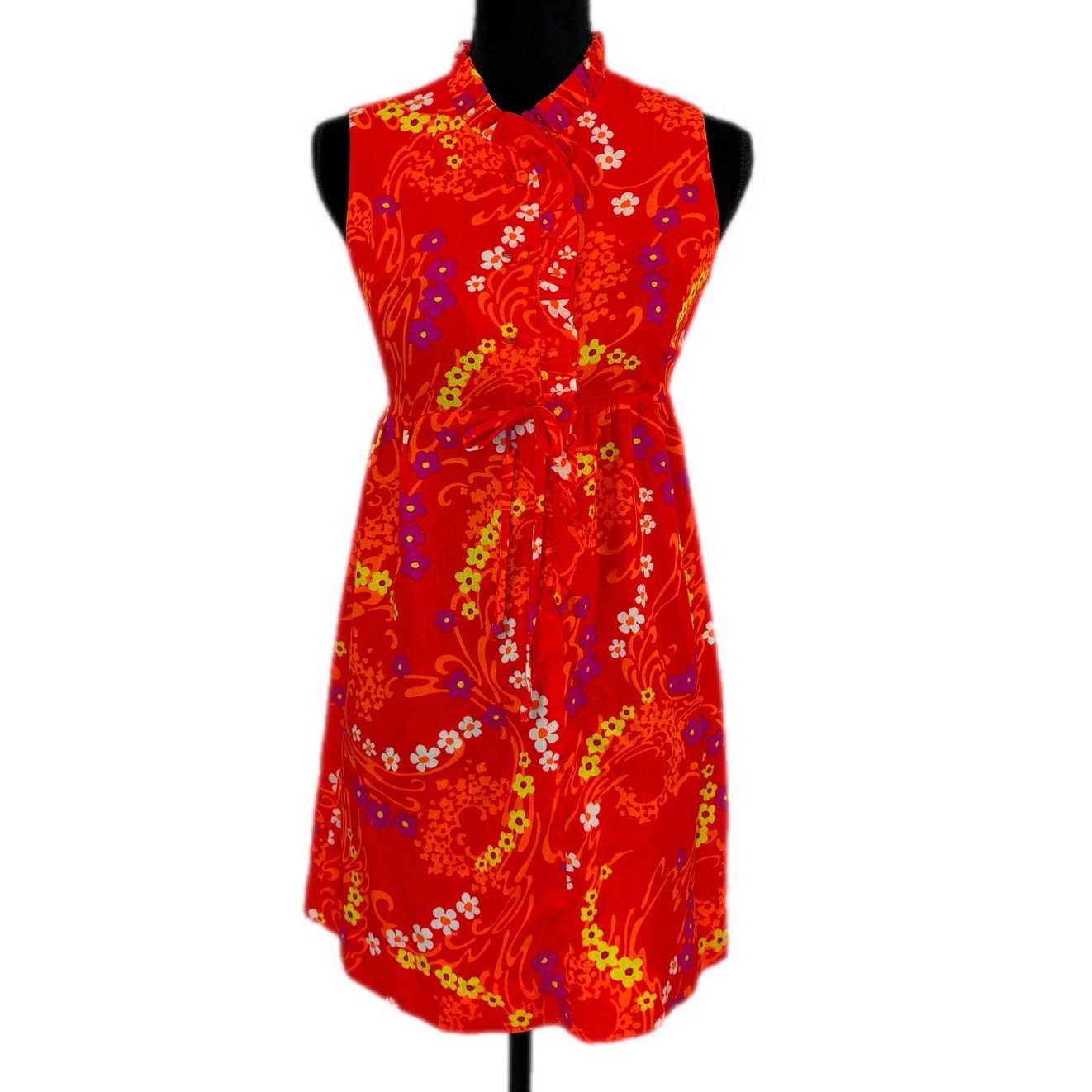 Vintage 60's Ludy for Ludi's Honolulu Bright Floral Hawaiian Dress - Women's S