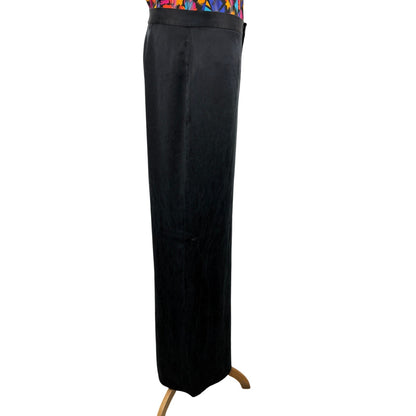 Y2K Ralph Lauren Black Silk Wide Leg Pants - Women's Size 12