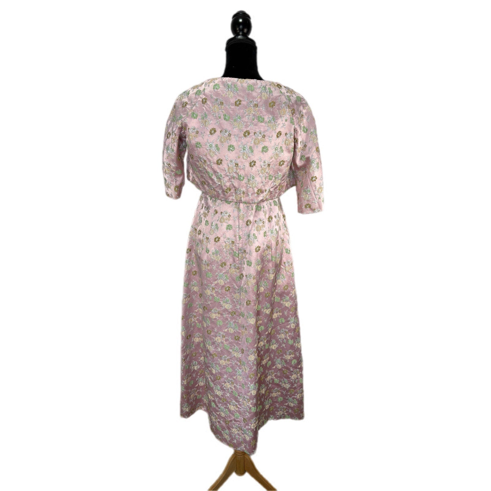 Vintage 60's Florence M. Schmeltzer Pink Floral 2 Piece Dress Set - Women's Size 6