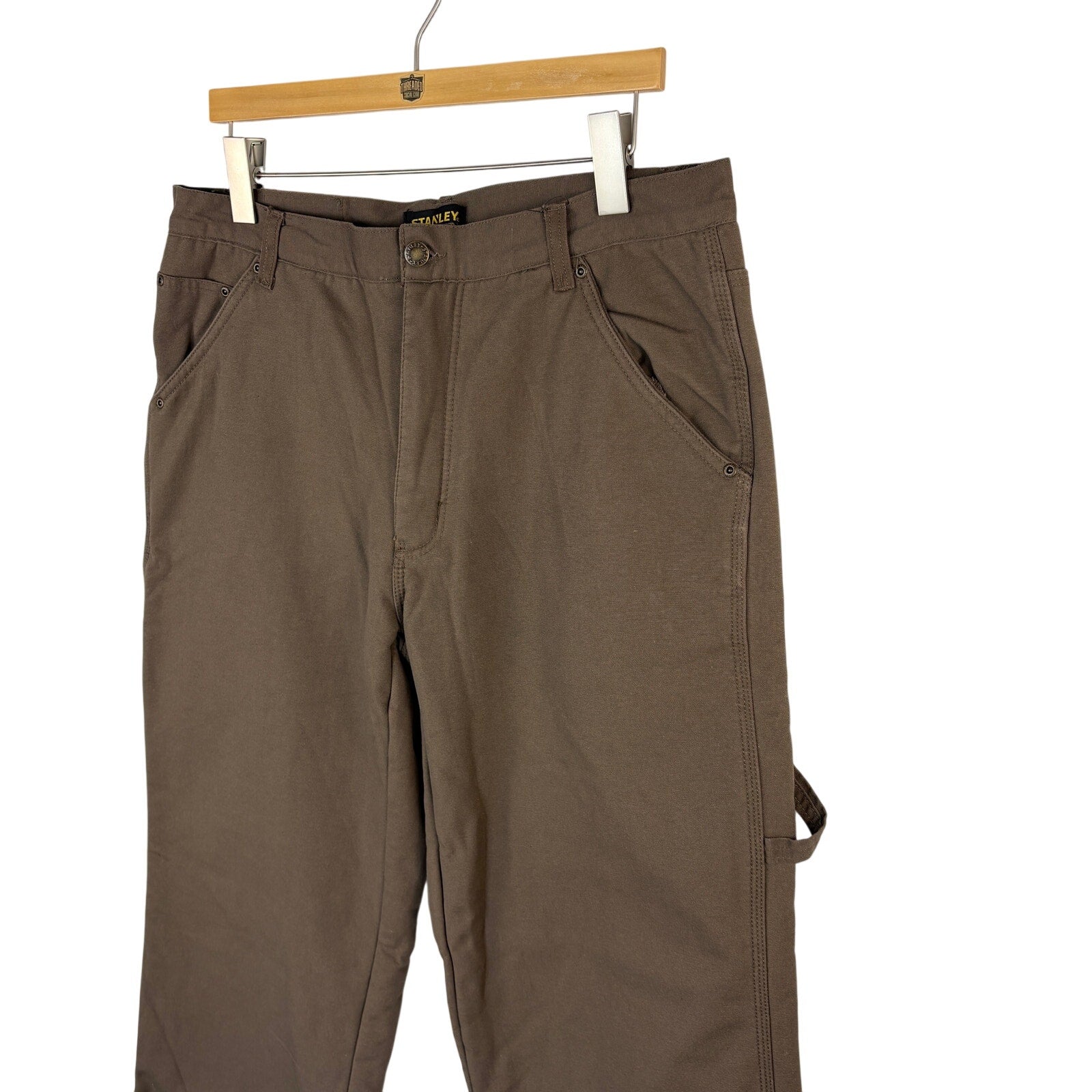 Stanley Fleece Lined Canvas Carpenter Pant in Coffee NWT - Men's Size 36x32