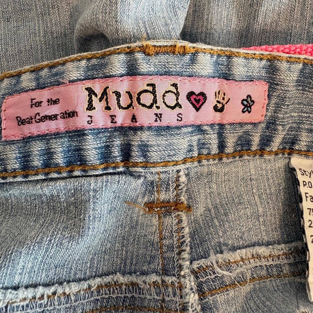 Y2K Mudd Flare Jeans Bright Pink Heart Shape Belt - Women's Size 13