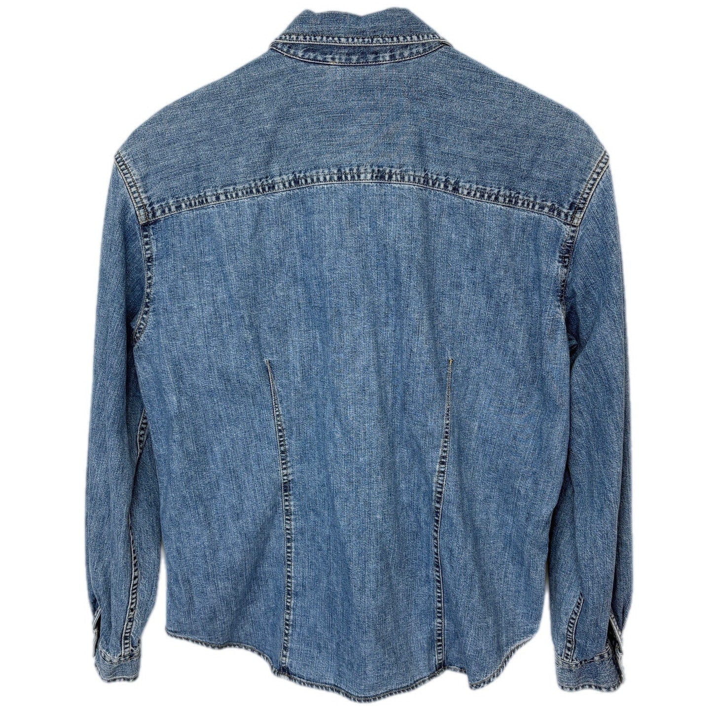 Vintage Denim Pearl Snap Button Up Shirt - Women's Size 8