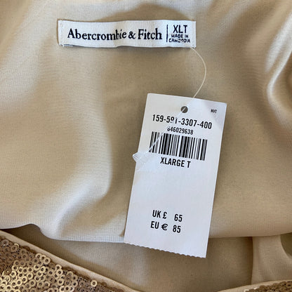 Abercrombie & Fitch Gold Sequin Cocktail Formal Slip Dress - Women's Size XLT