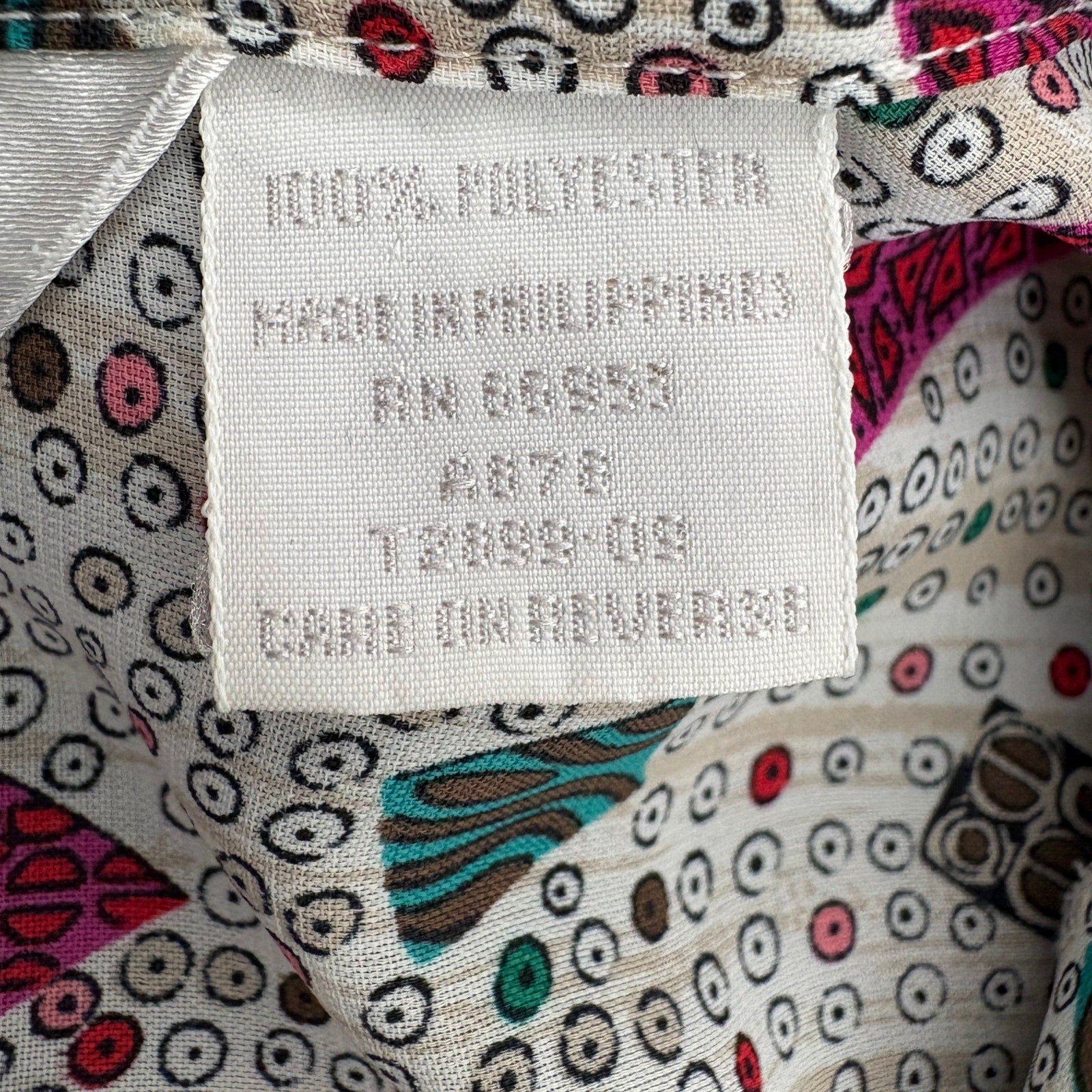 Vintage Triangle Multi Pattern Button Blouse - Women's Size 16