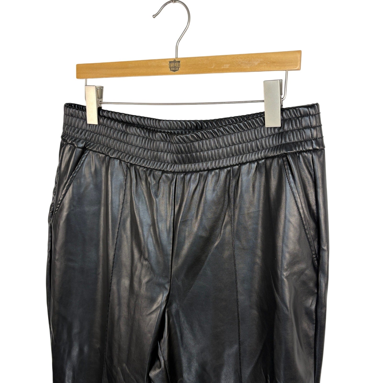 Maison d'Amelie Black Faux Leather Pants - Women's Size 12