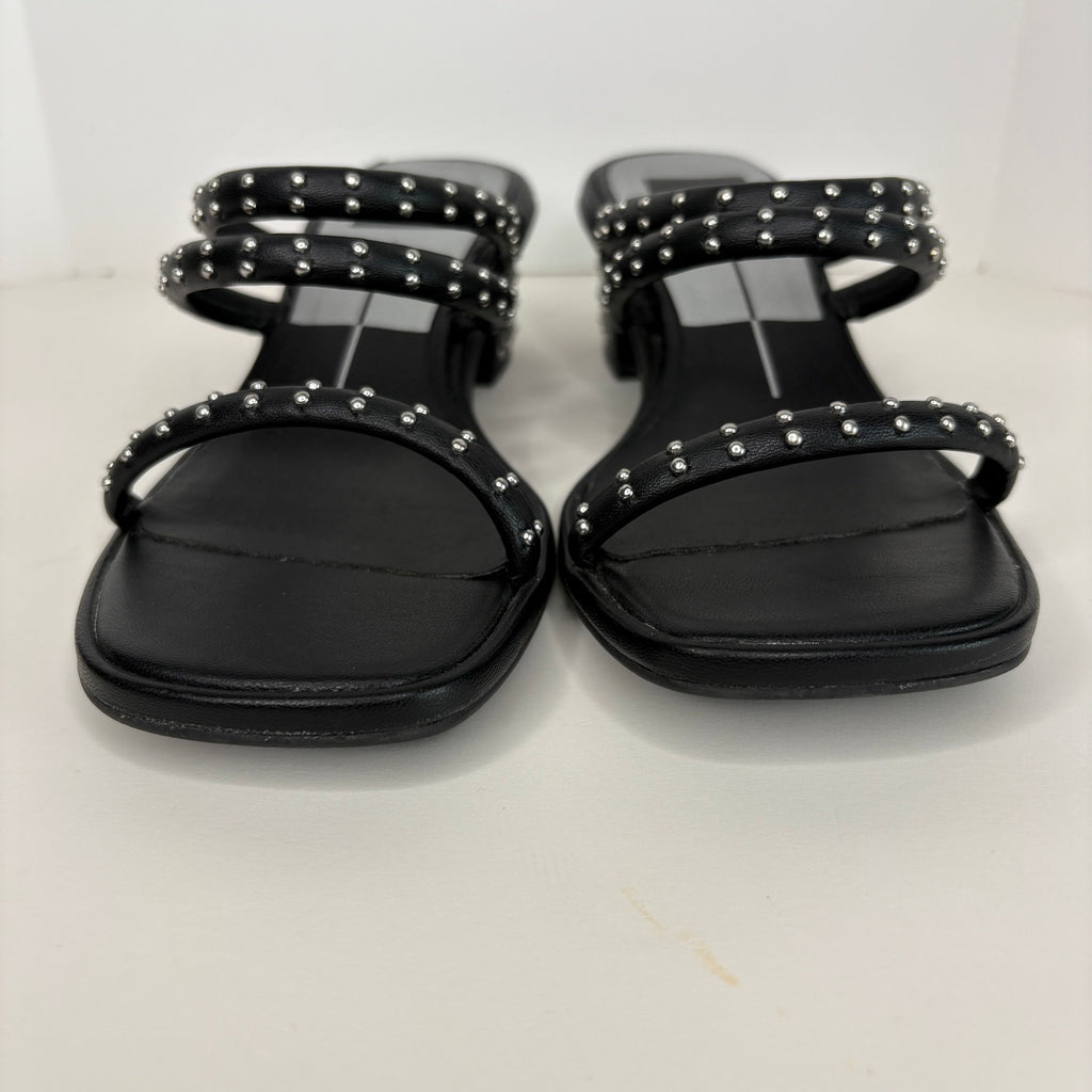 Dolce Vita Studded Black Slip On Square Toe Heeled Sandals - Women's Size 6.5