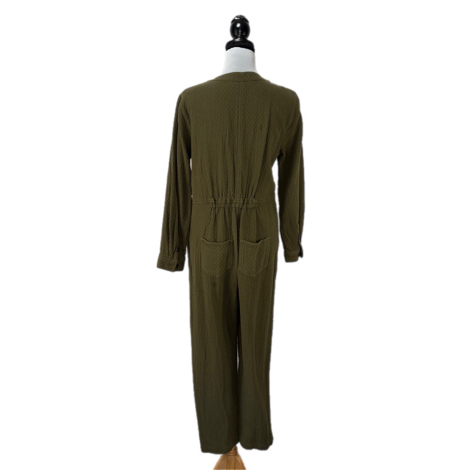 Madewell Green Quilted Long Sleeve Jumpsuit - Women's Size M