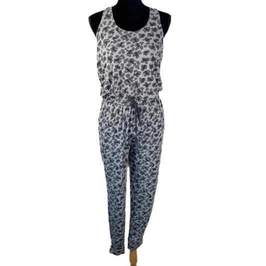 aerie Gray Animal Print Sleeveless Jumpsuit - Women's Size S