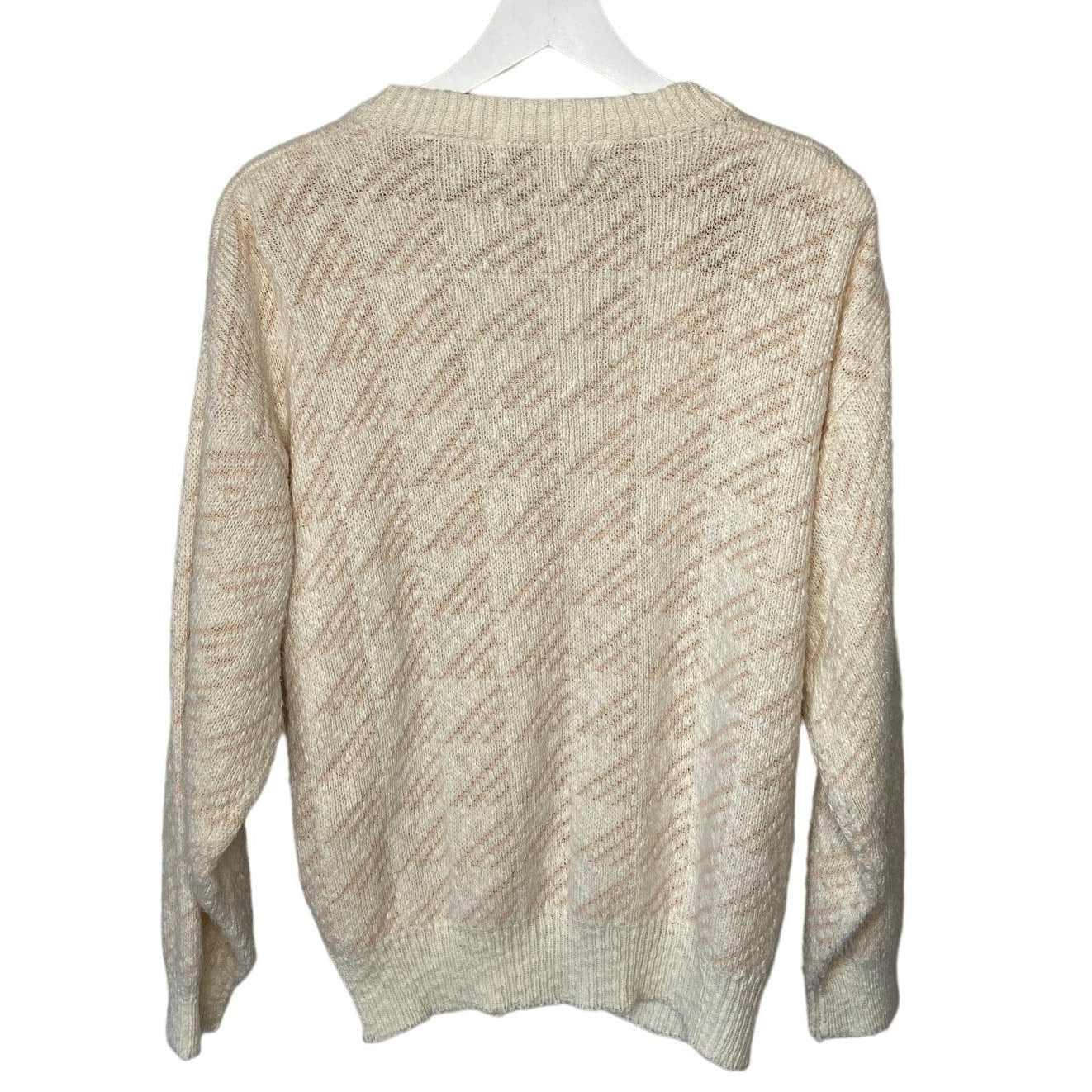 Vintage Oversized Pink Textured Granny Cardigan - Women's Size S