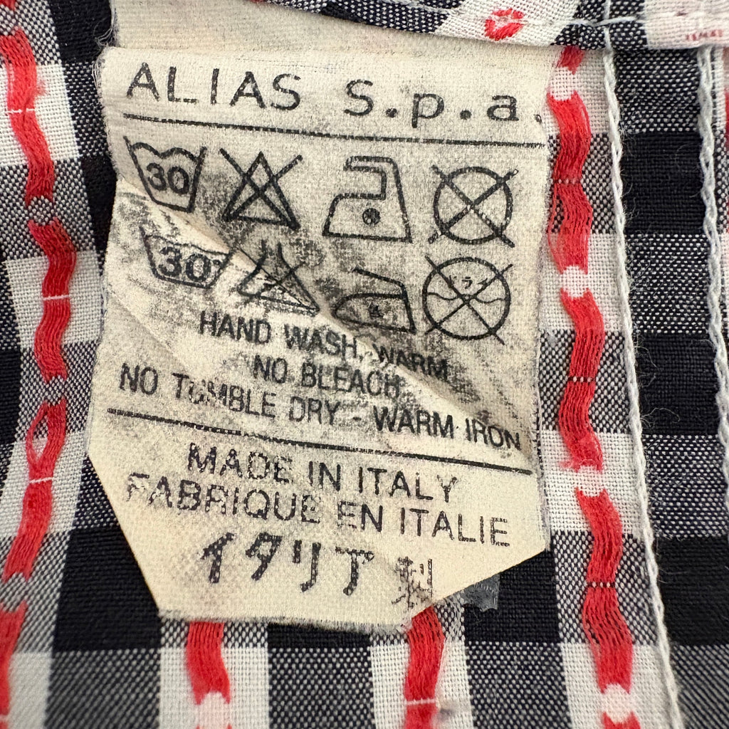 Vintage 80's Rare Gianni Versace Checkered Plaid Button Front Shirt - Men's M