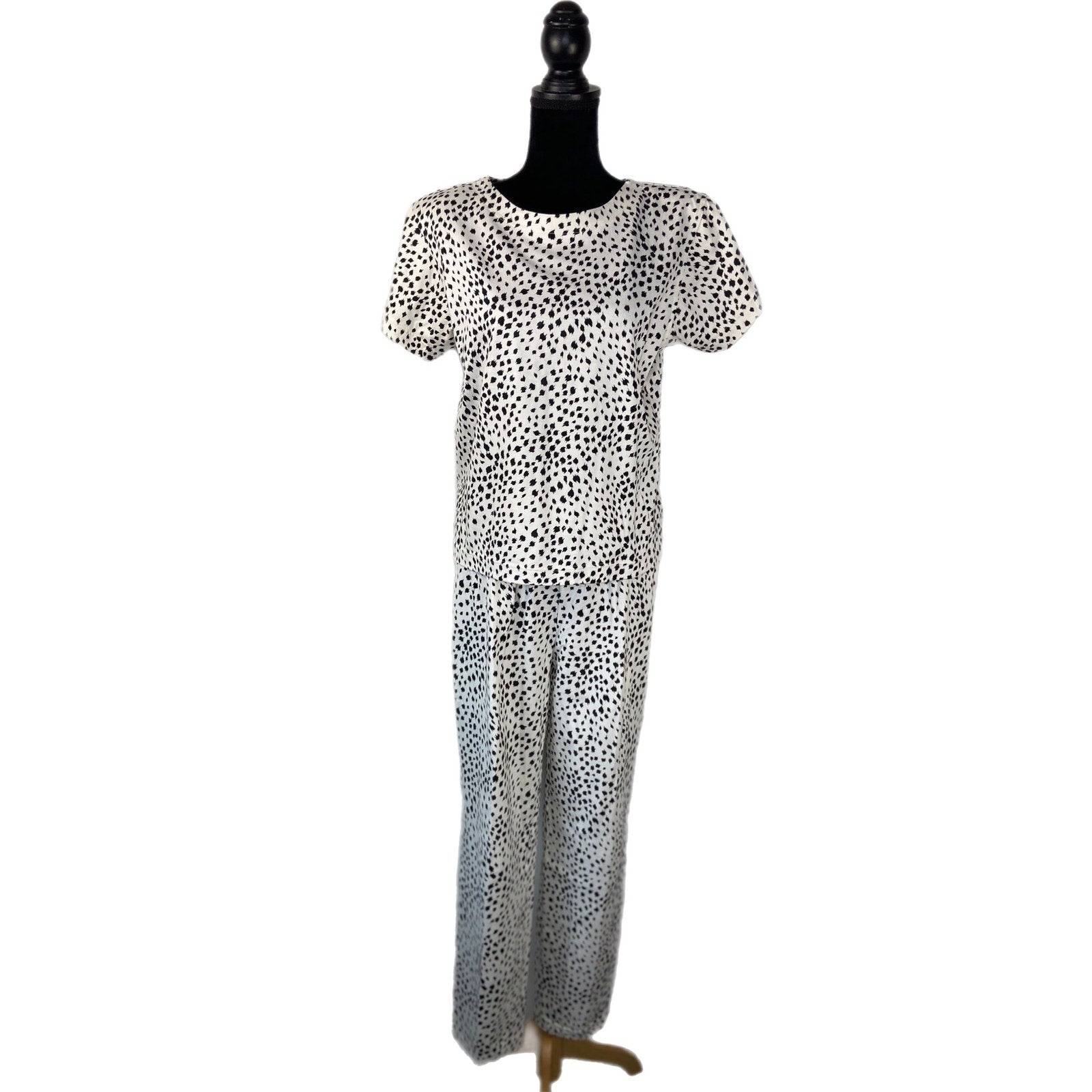 Vintage Liz Claiborne Distorted Dot 2 Piece Pant Set - Women's Size Medium