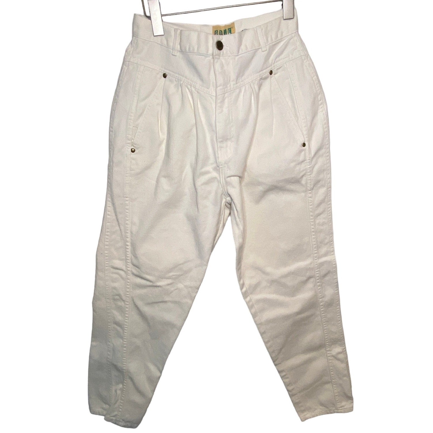 Vintage High Waist Tapered Leg Pleat Front Jeans - Junior's Size 11