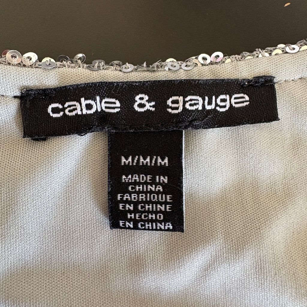 Cable & Gauge Silver Sequins Top - Women's Size M